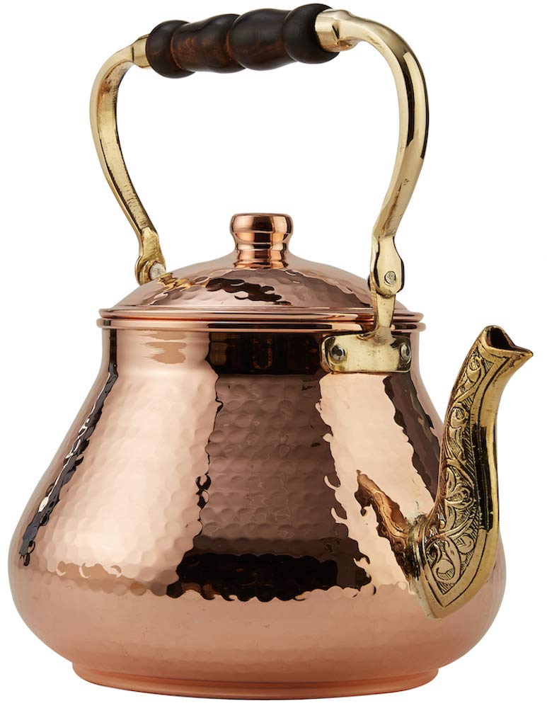 DEMMEX Large Copper Teapot, 1mm Thick, Hammered, Handcrafted in Turkey, 3 Quarts (2.8L) - Image 3